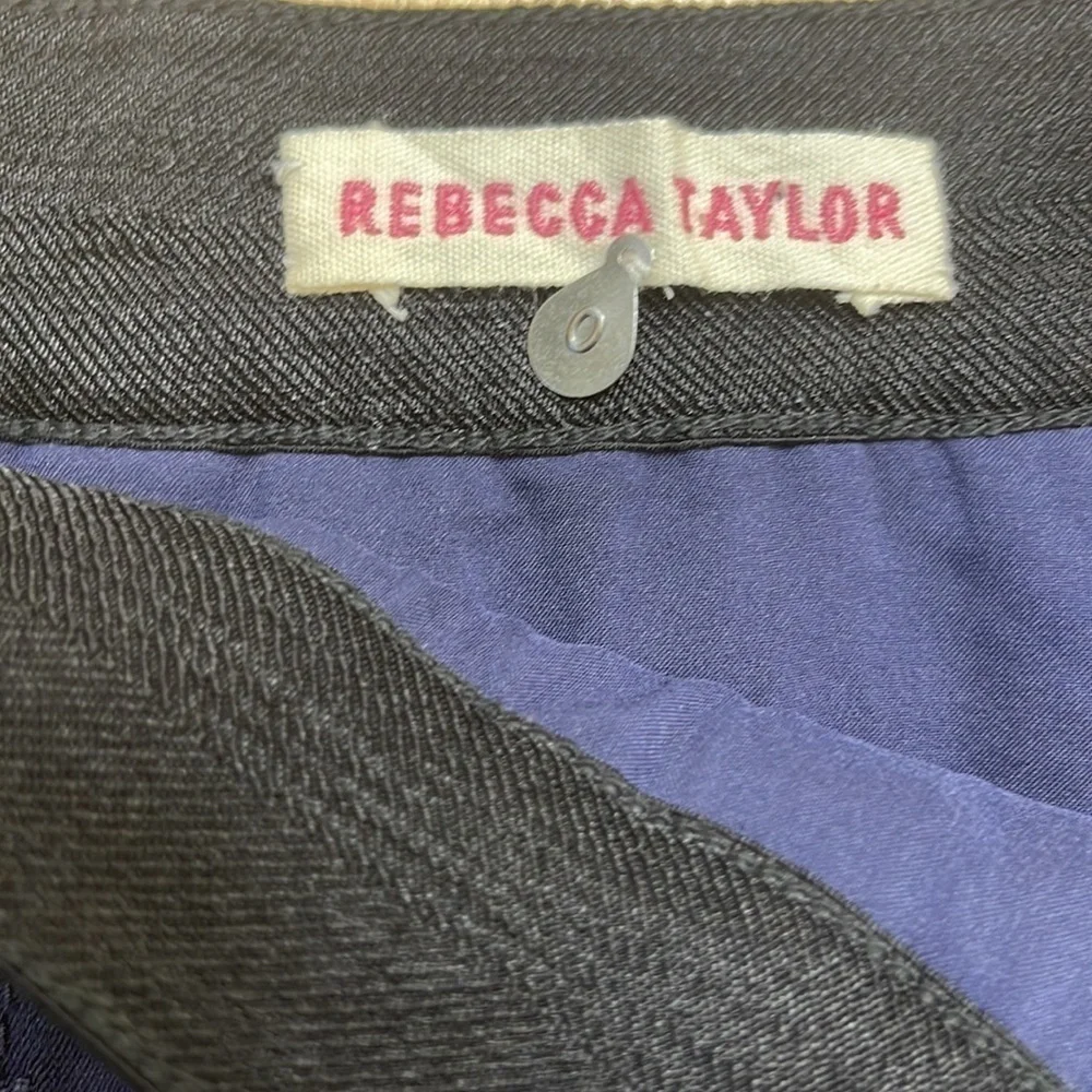 Rebecca Taylor Navy Jaquard Lined Mini Skirt